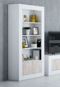 Montreal White And Wood Effect Tall Bookcase – 3076