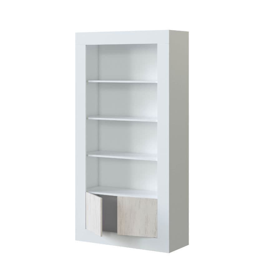 Montreal White And Wood Effect Tall Bookcase – 3076