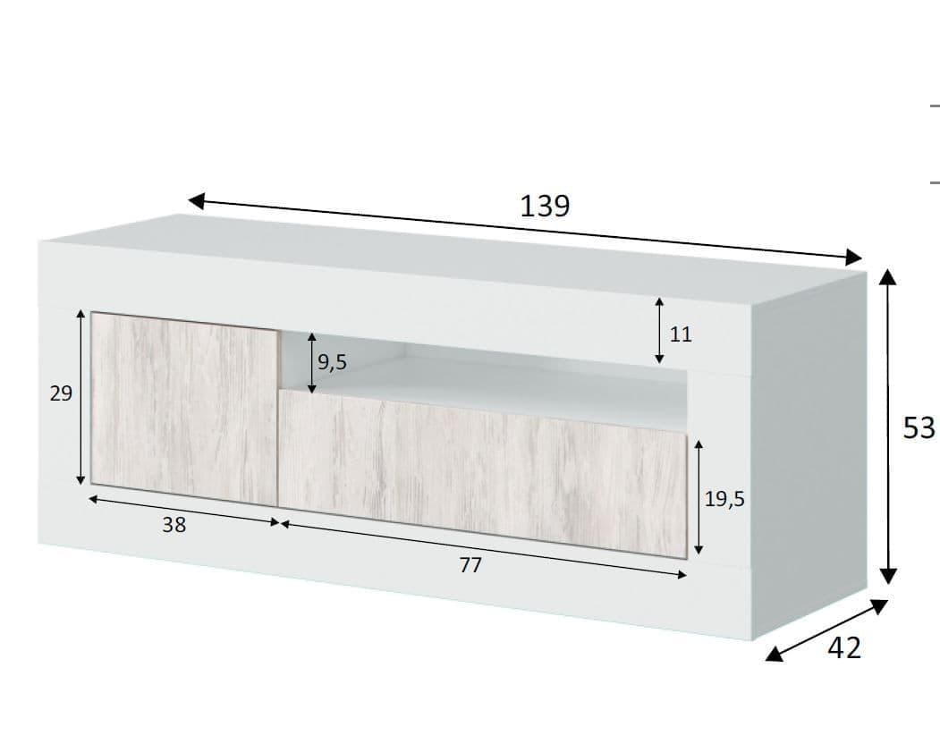 Montreal White And Wood Effect TV Unit – 3075