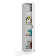Multi Purpose White Narrow Storage Cupboard - 2473
