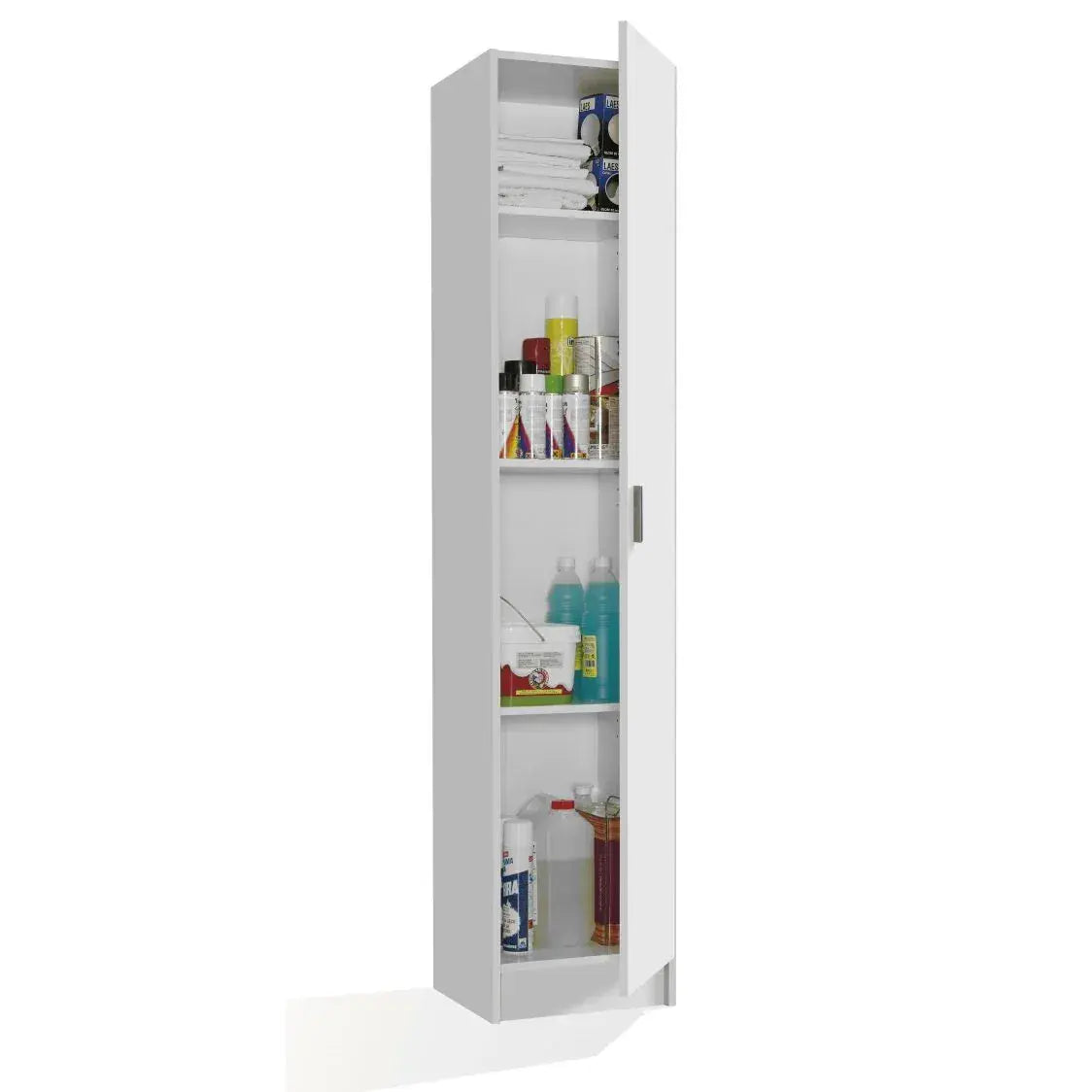Multi Purpose White Narrow Storage Cupboard - 2473