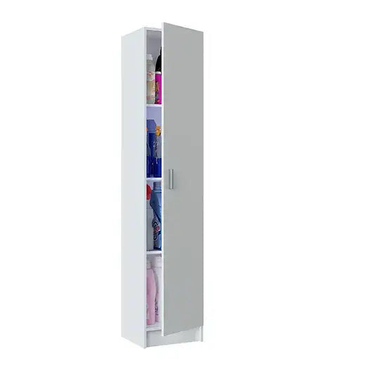 Multi Purpose White Narrow Storage Cupboard - 2473