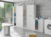 Multi Purpose White Narrow Storage Cupboard - 2473