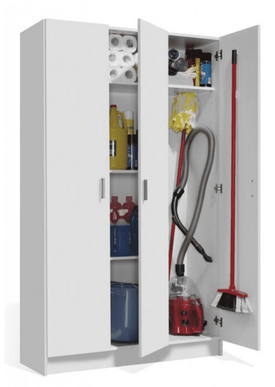 Multi Purpose White Wide Storage Cupboard 3 Door - 2591