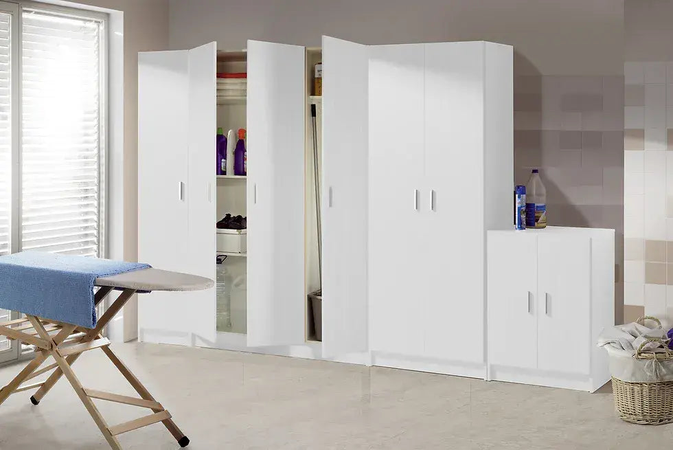 Multi Purpose White Wide Storage Cupboard 3 Door - 2591