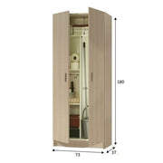 Multi Tall Oak Effect 2 Door Utility Universal Storage Cupboard - 3292