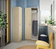 Multi Tall Oak Effect 2 Door Utility Universal Storage Cupboard - 3292