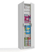 Multi Tall White 2 Door Shoe Storage Utility Cupboard - 3293
