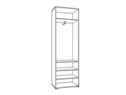 Myra White Gloss And Oak Effect Mirrored Narrow Wardrobe - 11008560