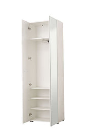 Myra White Mirrored Narrow Wardrobe - 11008561