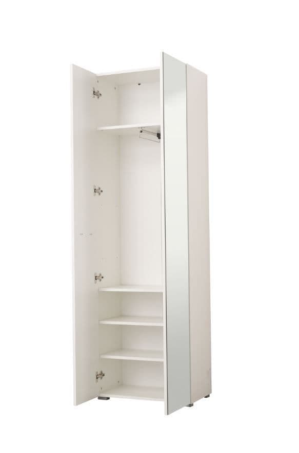 Myra White Mirrored Narrow Wardrobe - 11008561