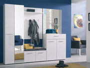 Myra White Mirrored Narrow Wardrobe - 11008561