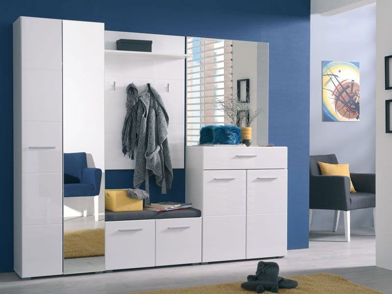 Myra White Mirrored Narrow Wardrobe - 11008561