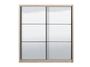 Nevada Artisan Oak Effect Full Mirrored Sliding Door Wardrobe - 11008348