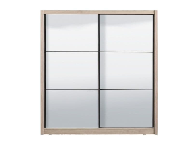 Nevada Artisan Oak Effect Full Mirrored Sliding Door Wardrobe - 11008348