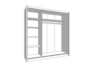 Nevada Artisan Oak Effect Full Mirrored Sliding Door Wardrobe - 11008348