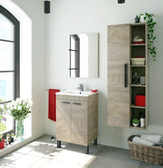 Neves Oak Effect Bathroom Vanity Storage Wall Mounted Cupboard - 3226