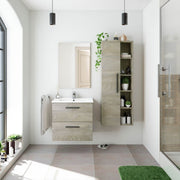 Neves Oak Effect Bathroom Vanity Storage Wall Mounted Cupboard - 3226