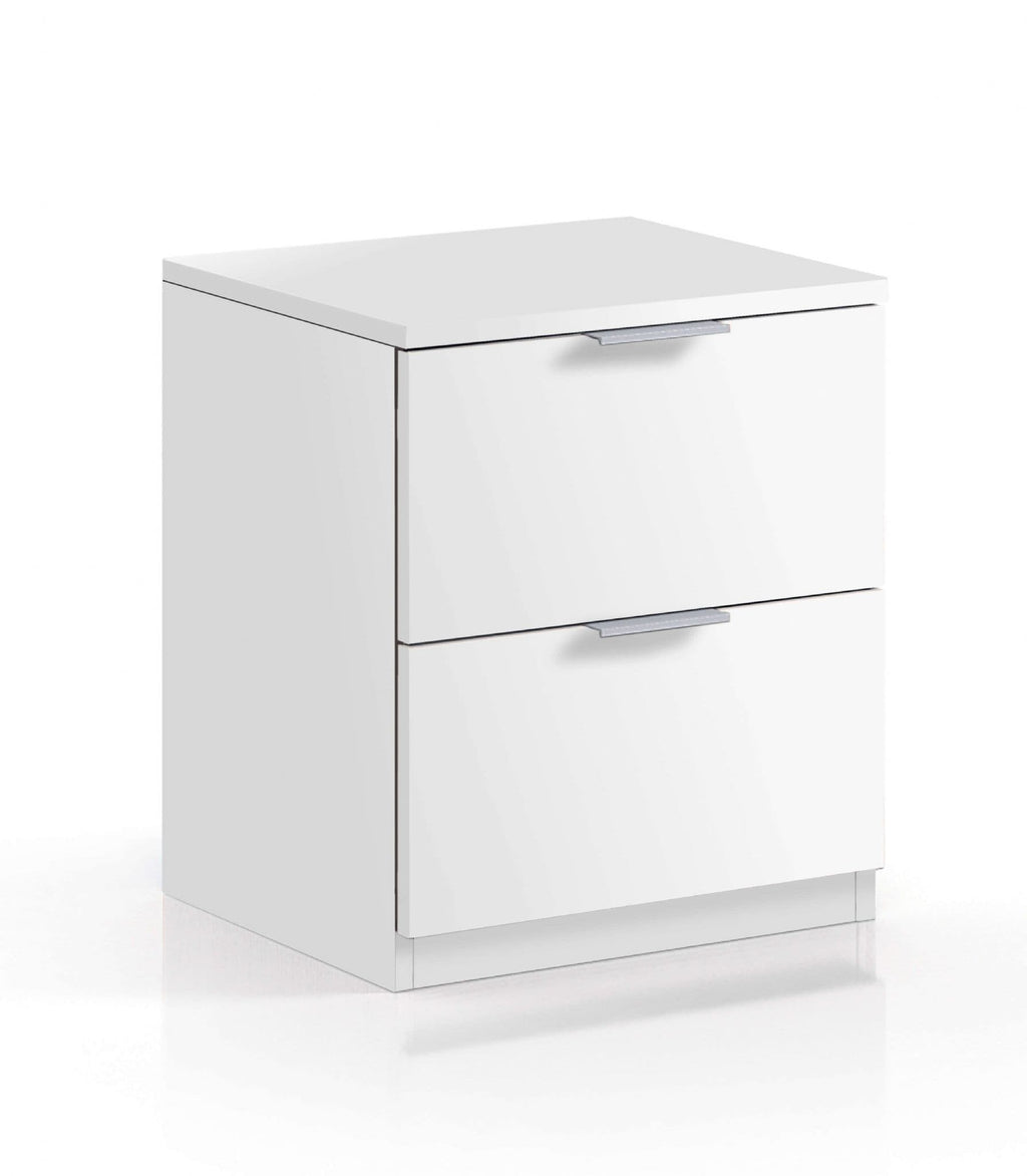 Nina 2 Drawer Bedside Cabinet Artic White - 2696