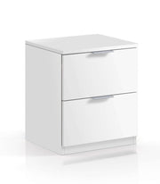 Nina 2 Drawer Bedside Cabinet Artic White - 2696