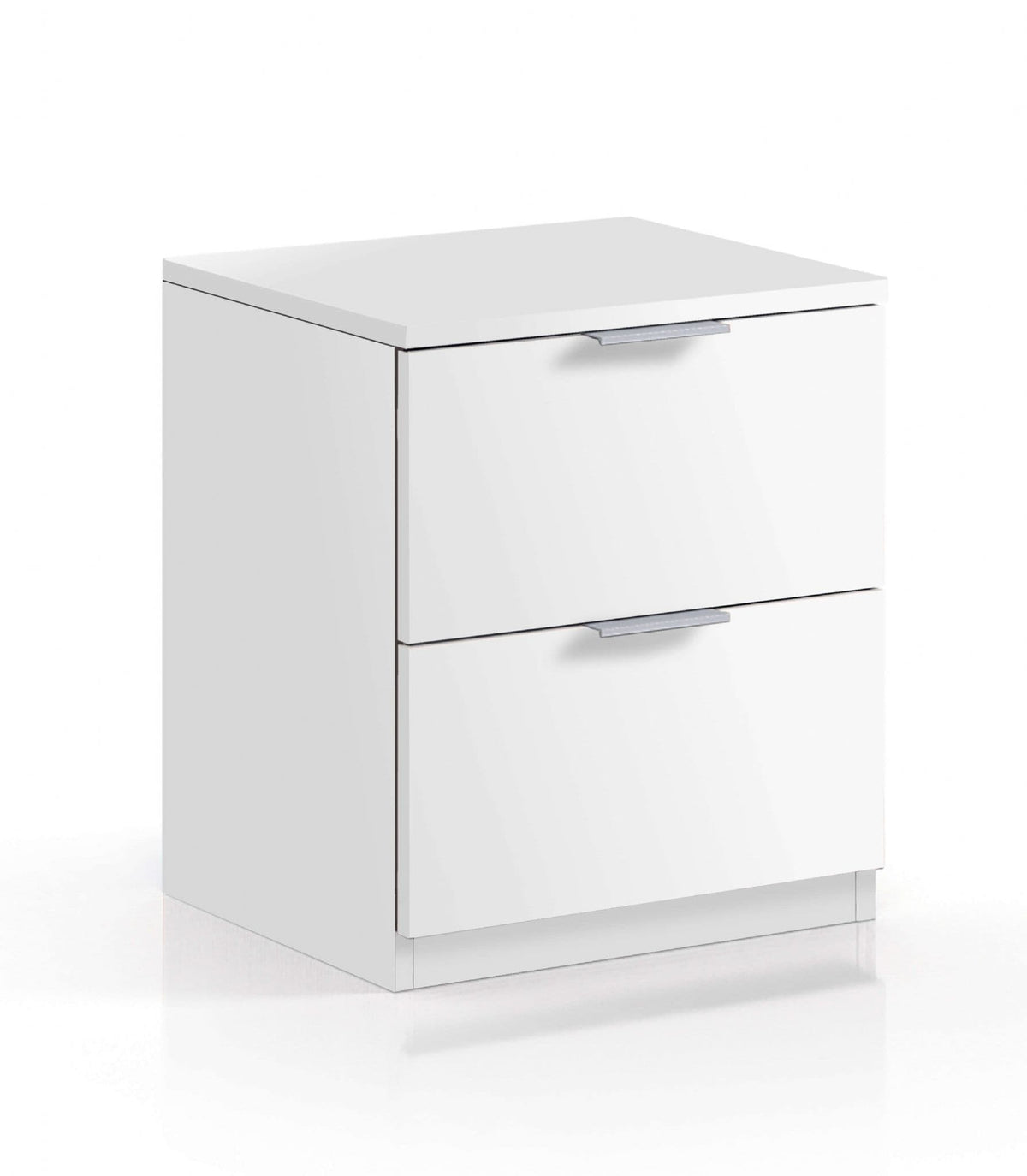 Nina 2 Drawer Bedside Cabinet Artic White - 2696
