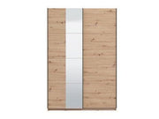 Noah Oak Effect Sliding Wardrobe With Mirror - 11013480