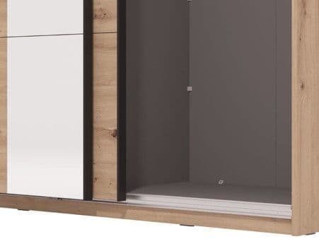 Noah Oak Effect Sliding Wardrobe With Mirror - 11013480