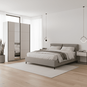 Noah White Sliding Wardrobe With Mirror - 11013481