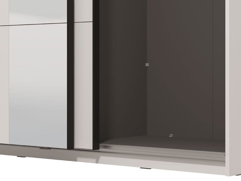 Noah White Sliding Wardrobe With Mirror - 11013481