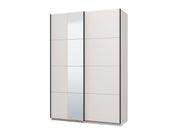Noah White Sliding Wardrobe With Mirror - 11013481