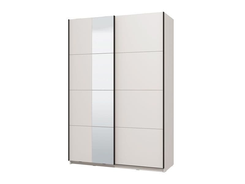 Noah White Sliding Wardrobe With Mirror - 11013481