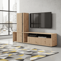 Norrvik Artisan Oak Effect Slatted TV Entertainment Unit - 11013496