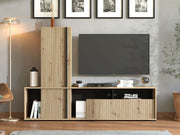 Norrvik Artisan Oak Effect Slatted TV Entertainment Unit - 11013496