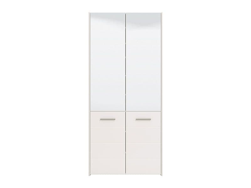 Osaka White Mirrored Large 50 Pair Shoe Cabinet Cupboard - 11011487
