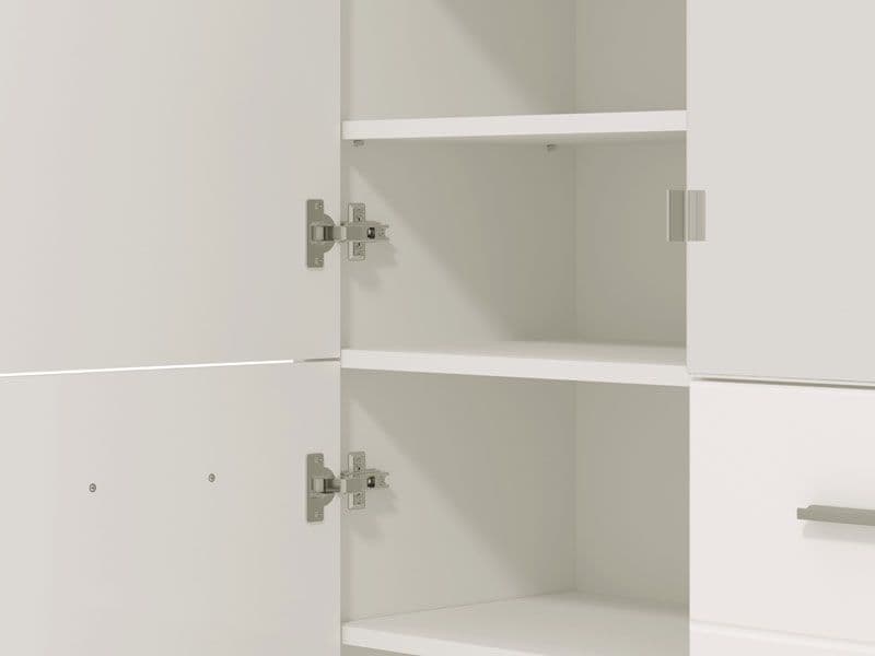 Osaka White Mirrored Large 50 Pair Shoe Cabinet Cupboard - 11011487