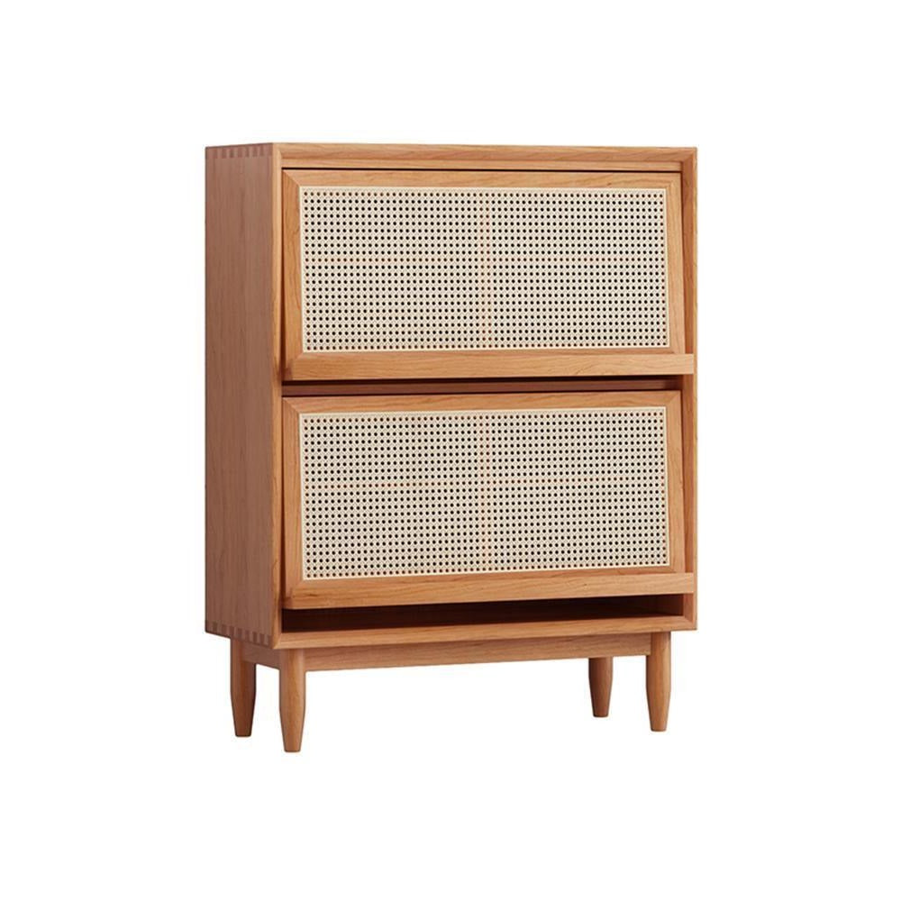 Duo Sideboard, Side Cabinet, Rattan & Wood, side view of 100cm sideboard