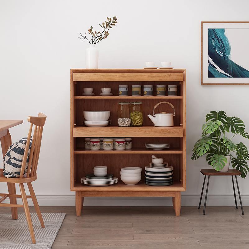 Detail view of Duo Sideboard, Side Cabinet, Rattan & Wood with 200cm sideboard
