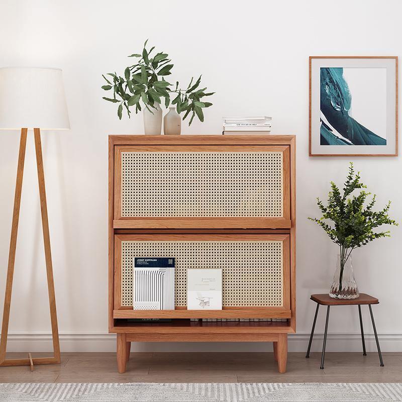 Duo Sideboard, Side Cabinet, Rattan & Wood - very sideboard