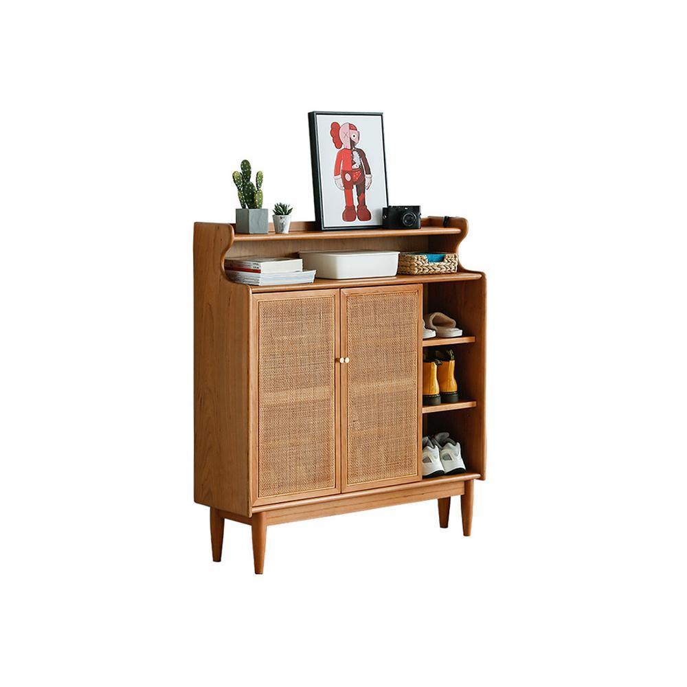 Pavia Shoe Storage, Rattan & Oak-Weilai Concept-Weilai Concept
