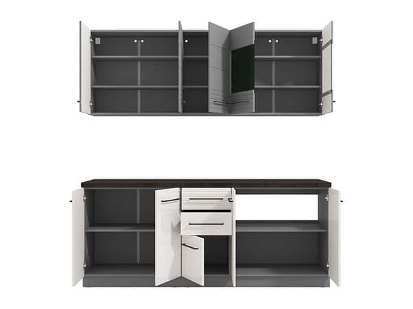 Pedro White Gloss and Grey Kitchen Units - 11012311