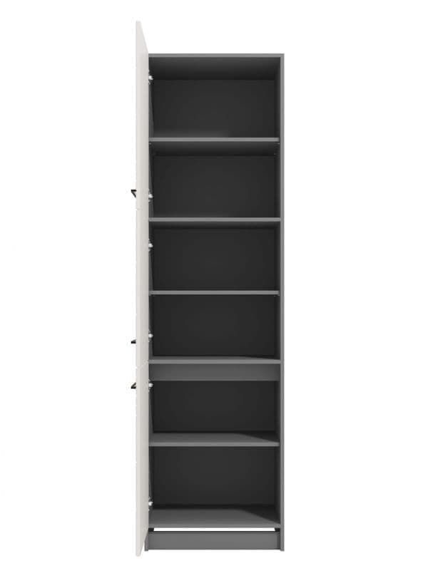 Pedro White High Gloss And Grey 60cm Tall Kitchen Larder Unit Pantry Cupboard - 11012312