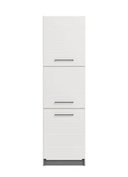 Pedro White High Gloss And Grey 60cm Tall Kitchen Larder Unit Pantry Cupboard - 11012312