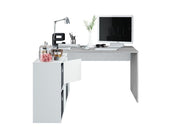 Pellegrini White and Concrete Grey Large Left or Right FlexiCorner Office Desk - 3029