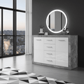 Pietra 117cm Sideboard Grey and White Gloss 2 door 4 drw - 2698