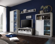 Pietra Large TV Cabinet Grey and White Gloss - 2700