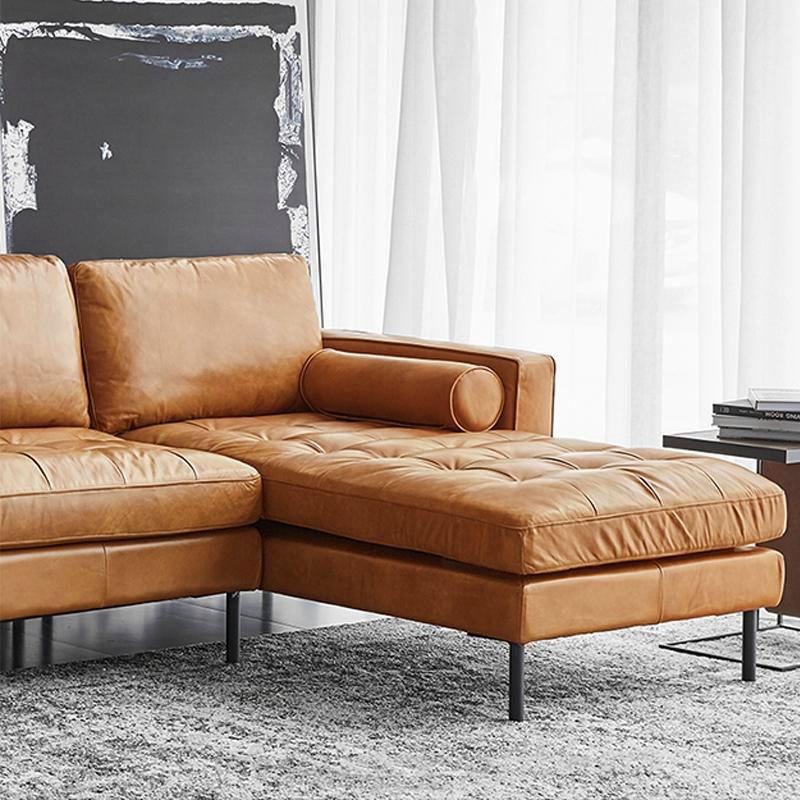 Porto Two Seater Sofa, Real Leather with corner sofa bed