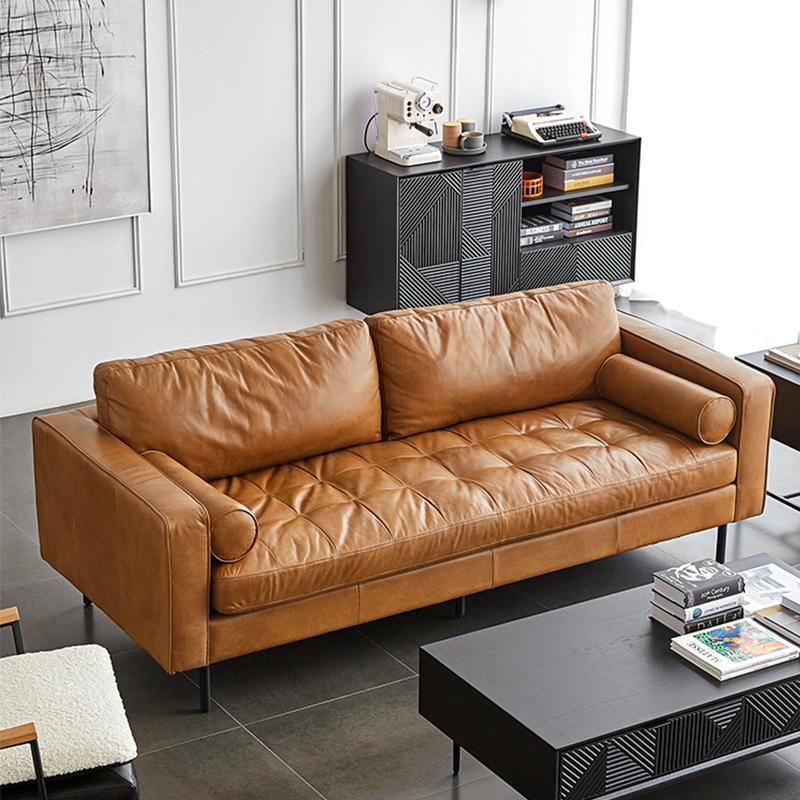 Porto Two Seater Sofa, Real Leather with cord corner sofa