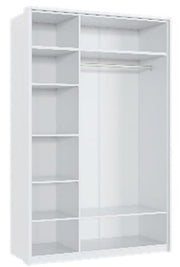 Rado 3 Door White High Gloss Mirrored Wardrobe - 3153