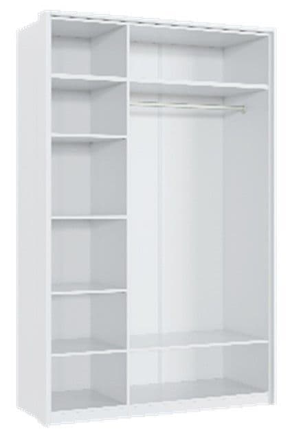 Rado 3 Door White High Gloss Mirrored Wardrobe - 3153