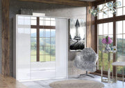 Rado 4 Door 2 Drawer White High Gloss Mirrored Wardrobe - 3154